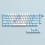Shorekeeper PBT 74-keycap set for 60-68% keyboards, featuring side-lit legends and clean tops, embodying a serene coastal aesthetic.