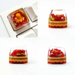 Vibrant Luminous Charmander Pokemon keycap, handcrafted with an SA profile, showcasing its translucent design and glowing collectible.