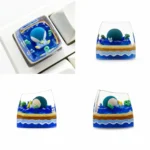 Handcrafted luminous Piplup SA keycap details: vibrant translucent resin art, iconic SA profile, and playful nostalgia.