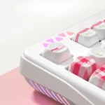 Sodium Carbonate PBT MOA profile keycaps set gallery. View durable, uniform, scientific-themed keycaps from various angles, highlighting premium texture.