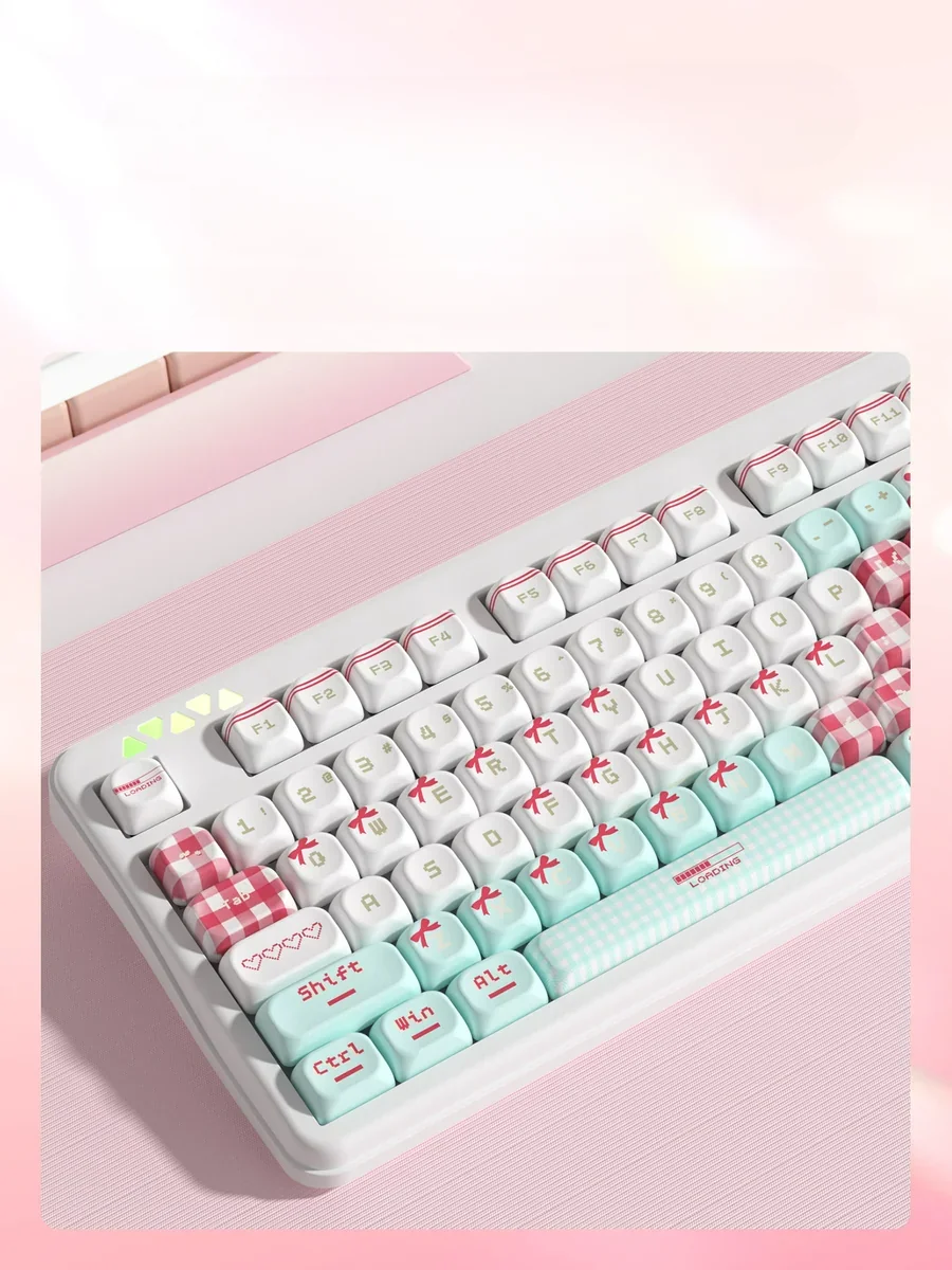 Multiple angles of the Sodium Carbonate PBT MOA profile keycap set, highlighting the uniform MOA shape, durable PBT material, and clean scientific aesthetics.