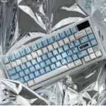 Durable PBT SpaceStation Keycaps Set showcasing a bold, futuristic cosmic command center design for an immersive keyboard upgrade.