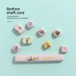Product gallery of the iconic SpongeBob PBT Dye-Sub Keycap Set, showcasing vibrant Bikini Bottom characters and playful elements from various angles.
