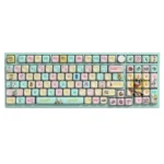 Playful gallery of the iconic SpongeBob PBT Dye-Sub Keycap Set, featuring vibrant characters and Bikini Bottom elements from multiple angles.