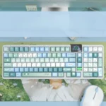 Elegant Spring Notes Keycaps set showcasing delicate design and soft pastel hues, perfect for a serene keyboard aesthetic.