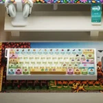Stardew Valley keycaps set main display, showcasing the whimsical pixel art and unique side-lit PBT design for a charming keyboard upgrade.