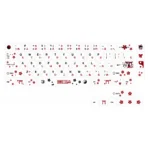 Discover the artistic Touhou Reimu Hakurei PBT dye-sub keycaps set through a gallery of vibrant anime art, showcasing iconic designs from every angle.
