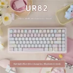 A cute puppy tri-mode mechanical keyboard featuring playful pastel puppy motifs, a soft color palette, and vibrant RGB illumination.