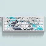 Valorant Jett PBT Dye-Sub Keycaps set from a fresh angle, featuring crisp side-printed legends and dynamic, wind-inspired aesthetics for peak gaming setup.