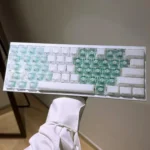 Artistic West Lake Keycaps set, showcasing serene PBT keycaps in tranquil with subtle side legends.