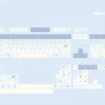 Ethereal Whale Dream PBT Keycaps Set gallery: durable PBT set showcasing tranquil whale and cloudscape design.