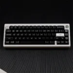 WOB PBT Keycap Set with ergonomic QXA profile, showcasing striking black and white contrast and durable PBT for timeless elegance.