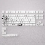 Wuthering Waves Shorekeeper dye-sub PBT keycap set displayed from various angles, showcasing the mystical lore and serene guardian motifs.