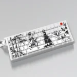 Wuxia Forest Duel PBT keycap set from a dynamic angle, revealing intricate martial arts scenes and mystical ancient forest art. This immersive Wuxia design.