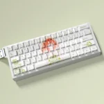 Vibrant side view of the Yotsuba Nakano dye-sub PBT keycaps set, with exclusive anime art and premium finish, optimized for dynamic RGB glow.