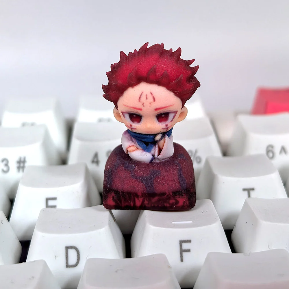 Exclusive 3D Yuji Itadori keycap, a vivid Jujutsu Kaisen sculpture. Premium resin finish and dynamic details are highlighted through multiple artistic angle.