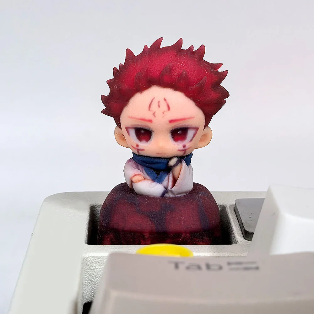 Exclusive 3D Yuji Itadori keycap, a vivid sculpted Jujutsu Kaisen character with a premium resin finish. Perfect for anime keyboard enthusiasts.