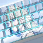 A gallery of Yuki Side-Printed Backlit PBT Keycaps, showcasing crisp side-lit legends and the premium Cherry profile from multiple angles.