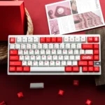 Main display of 1950s Championship Dye-Sub PBT Keycap Set, featuring a retro sports championship aesthetic with vintage fonts and classic colors.