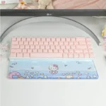 Adorable Hello kitty wrist rest, beautifully designed with whimsical flowing lines and vibrant colors, offering ergonomic comfort.