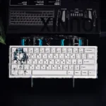 Exclusive Anna Yanami PBT dye-sub keycap set, black and white anime art from Too Many Losing Heroines! across multiple angles.