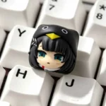 Exclusive Arknights Endfield Endministrator artisan keycap, shown from various angles. Intricate character design captures the futuristic aesthetic.