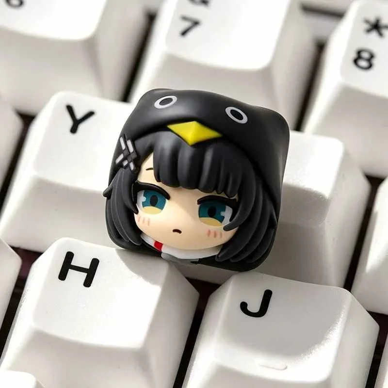 Exclusive Arknights Endfield Endministrator artisan keycap, shown from various angles. Intricate character design captures the futuristic aesthetic.