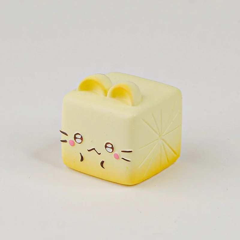 Whimsical Cat Oden resin artisan keycap featuring an adorable cat preparing a vibrant radish dish, meticulously handcrafted with charming details.