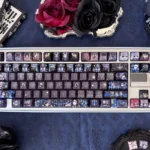 Exclusive Black Butler Keycaps PBT 126-keycap set, showcasing gothic anime art of Ciel and Sebastian. Perfect for fans and collectors.