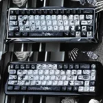 Main image of the unique Black Requiem PBT keycap set, featuring its dark, solemn, and dramatically elegant gothic design with intricate details.