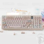 Bunny Dessert Party PBT MOA Keycaps set, showcasing charming pastel bunnies and sweet dessert motifs for a delightful keyboard.