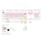 Whimsical Cat Squad PBT dye-sub cat keycaps set from multiple angles, highlighting vibrant feline illustrations, durable design, and ergonomic COA profile.