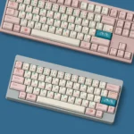 Unique Cat Sushi PBT Dye-Sub Keycaps set displaying charming feline characters and vibrant sushi designs for a playful, artistic keyboard.
