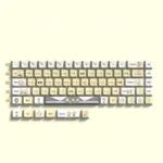Charming Chiikawa Usagi PBT side-engraved keycaps set. Multiple angles reveal playful Usagi designs, minimalist legends, and the clean PBT aesthetic.