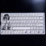 Detailed product gallery views of Citrus Mei Aihara PBT dye-sub keycaps, highlighting vibrant anime art and premium quality from multiple perspective.