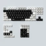 Code Invasion Cyberpunk Keycaps gallery: side-lit design, glowing, minimalist hacker-themed legends.