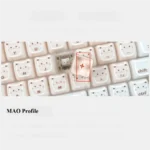 A whimsical handcrafted coffee kitten jelly artisan keycap set, captured in a delightful close-up, revealing its crystal jelly and charming playful design.