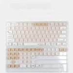 Handcrafted whimsical coffee kitten jelly artisan keycap set, showcasing its unique and playful coffee-themed design from a delightful design.