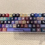 Hellokitty PBT Side-Lit Cherry Profile Keycaps Set from various angles. Iconic characters and crisp side legends for a vibrant, personalized keyboard.
