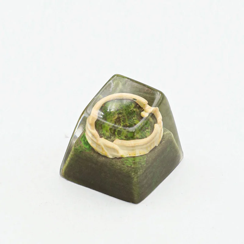Handcrafted resin Colosseum artisan keycap, an intricate miniature of Roman ruins, shown from various angles, evoking ancient grandeur.