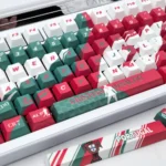 A collection of Cristiano Ronaldo PBT keycaps from the exclusive CR7 Football Legend Set, showcasing various dynamic angles and premium details.