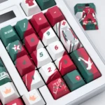 Multiple detailed views of the exclusive Cristiano Ronaldo PBT Keycaps, CR7 Football Legend Set, showcasing premium design and dynamic football aesthetic.
