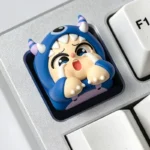 Adorable Crying Baby Little Bear artisan resin keycap, handcrafted with whimsical tearful expression for unique keyboard art.