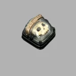 Detailed gallery of a glowing artisan astronaut keycap, showcasing the handcrafted resin cosmic warrior from multiple angles with its Cherry profile.