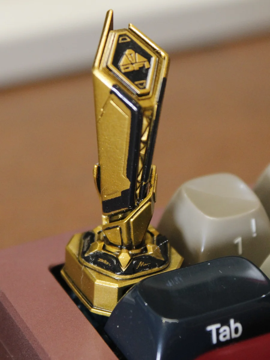 Handcrafted Delta Force trophy artisan resin keycap showcasing intricate military-inspired detail, a premium collector's piece for gaming enthusiasts.
