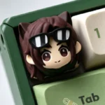 A unique handcrafted resin Delta Force Luna tactical artisan keycap, showcasing intricate chibi character detail for mechanical keyboards.