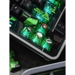 Delta Force Tactical PBT Keycaps Set, viewed from multiple angles, highlighting its rugged, military-inspired design and exclusive Delta Force legend.