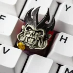 Exclusive DOTA 2 Skeleton King artisan resin keycap, showcasing its intricate dark fantasy design and menacing detail from a new angle.