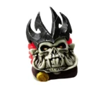 Artistic close-up of the exclusive DOTA 2 Skeleton King artisan resin keycap, revealing its intricate dark fantasy design and menacing regal details finish.