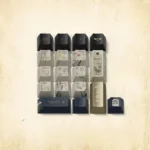 Exclusive Emily Dickinson keycaps set. A vintage poetic enclosed garden design with muted tones and subtle accents, shown from various angles.